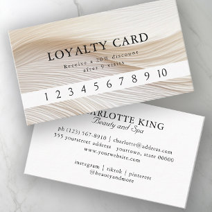 Elegant, Waves, Salon, Loyalty Business Card