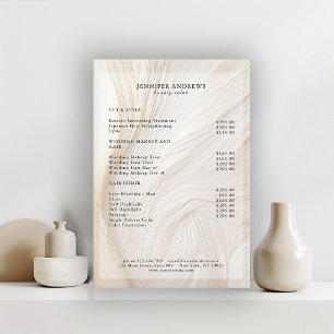 Elegant, Waves, Salon, Price List Poster