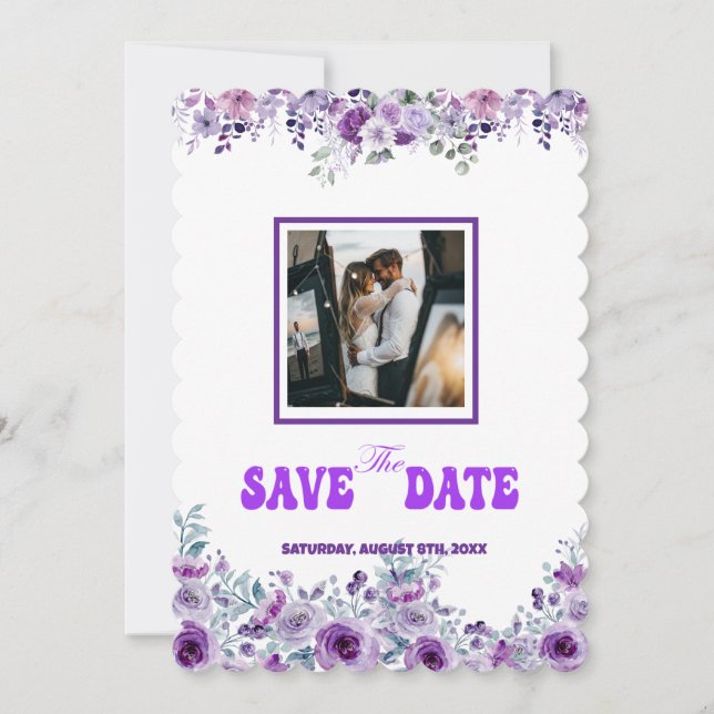 Elegant Wedding 007 by Nasrin Save the Date (Front)