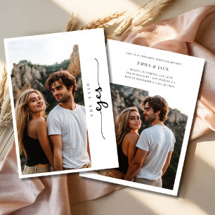 Elegant Wedding 2 Photo She Said Yes Engagement Invitation