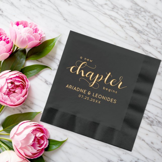 Elegant Wedding A New Chapter Begins  Foil Napkins (Insitu (Wedding))