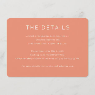 Elegant Wedding Accommodation Details Enclosure Card