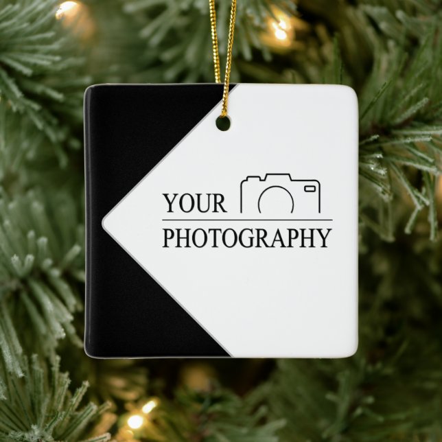 Elegant Wedding Add Personalised Photography Ceramic Ornament (Tree)