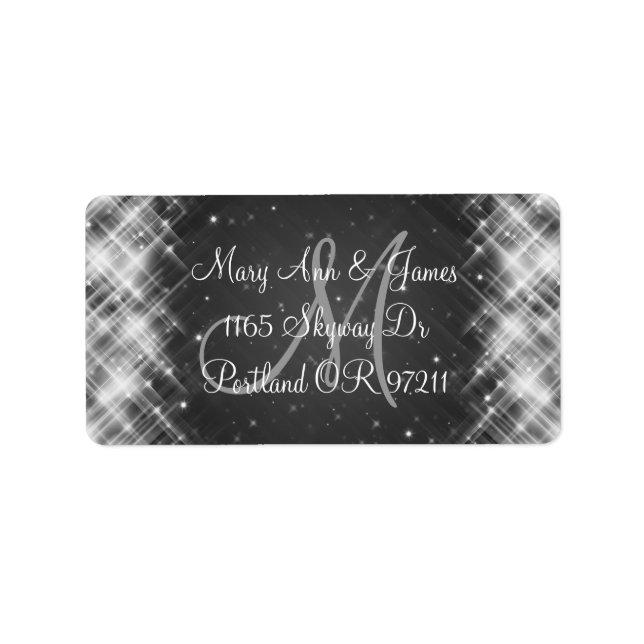 Elegant Wedding Address Glamourous Sparks Black Label (Front)