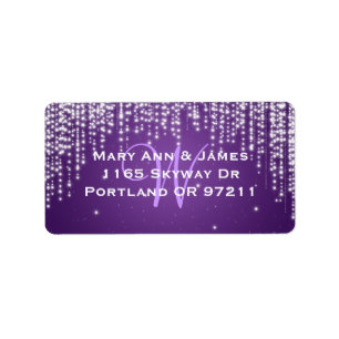 Elegant Wedding Address Night Dazzle Purple Label