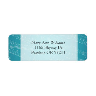 Elegant Wedding Address Sheet Music Blue Return Address Label