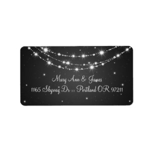 Elegant Wedding Address Sparkling Chain Black Label