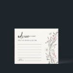 Elegant Wedding Advice Card<br><div class="desc">Elegant and stylish,  this Elegant Wedding Advice Card features gorgeous hand-painted dainty watercolor pink,  purple,  and blue pastel wildflowers and sage greenery with a cute white butterfly arranged in a lovely vintage bouquet on an ivory background. Find coordinating items in the Elegant Pastel Wildflowers Wedding Collections.</div>