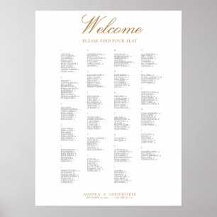 Elegant Wedding Alphabetical Seating Chart Poster