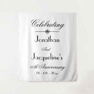   Elegant Wedding Anniversary Backdrop Tapestry
