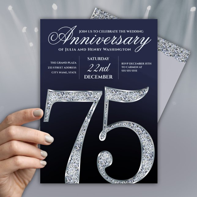 Elegant Wedding Anniversary Invites | 75th (Creator Uploaded)
