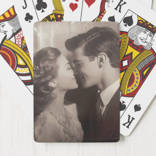 Elegant Wedding Anniversary Keepsake Couple Photo Playing Cards