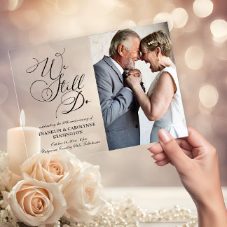 Elegant Wedding Anniversary Vow Renewal Acrylic Invitations