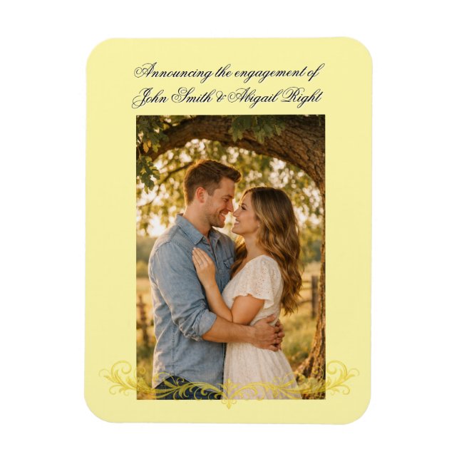  Elegant Wedding Announcement Magnet (Vertical)