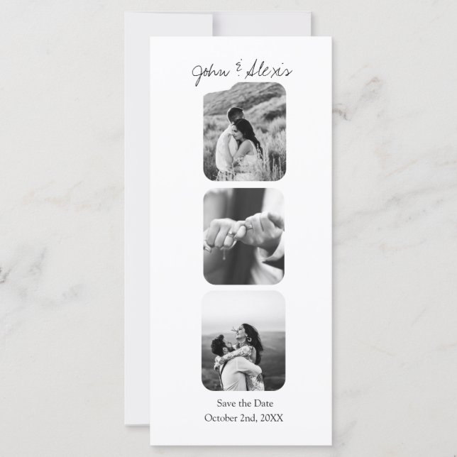 Elegant Wedding Announcement Save the Date Photos (Front)