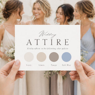 Elegant Wedding Attire Card   Dress Code Colour