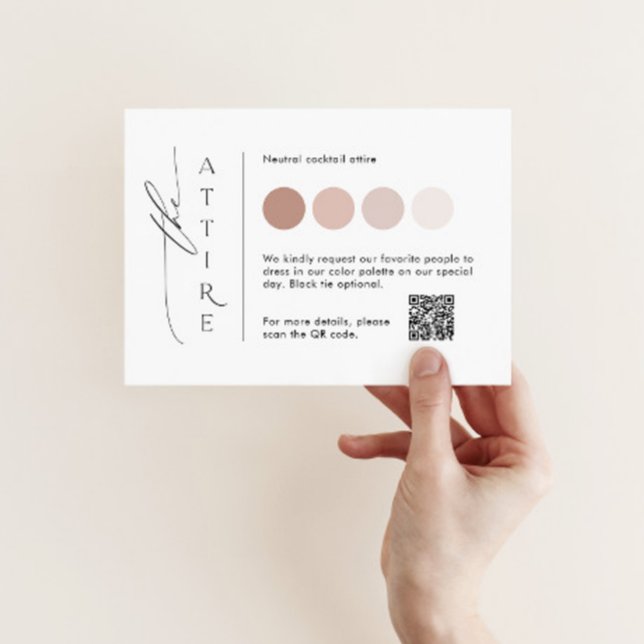 Elegant Wedding Attire Card Template with QR code (Creator Uploaded)