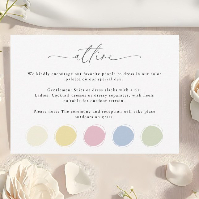 Elegant Wedding Attire Dress Code Colour Palette Enclosure Card (Creator Uploaded)