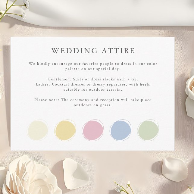 Elegant Wedding Attire Dress Code Colour Palette Enclosure Card (Creator Uploaded)