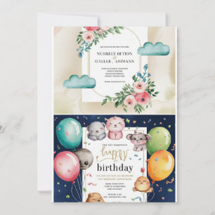Elegant Wedding, Baby Shower & Birthday Invitation