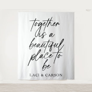Elegant Wedding Backdrop Banner –Together Tapestry