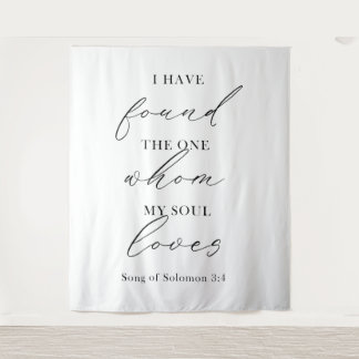 Elegant Wedding Backdrop – Timeless Love Quote  Tapestry