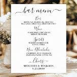 Elegant Wedding Bar Personalised Drink Menu Poster<br><div class="desc">Bar Menu ! Simple yet elegant calligraphy, this wedding drink bar sign features four drinks 'Beer', 'Wine', 'Spirits' and 'Non-Alcoholic', personalised with your drinks of choice. Customise this elegant wedding sign with your names and wedding bar drink menu! COPYRIGHT © 2020 Judy Burrows, Black Dog Art - All Rights Reserved....</div>