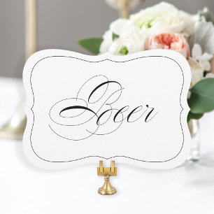 Elegant Wedding Bar Sign Beer Die Cut Border