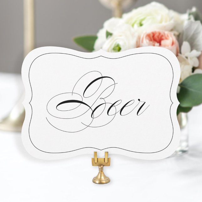 Elegant Wedding Bar Sign Beer Die Cut Border (Creator Uploaded)