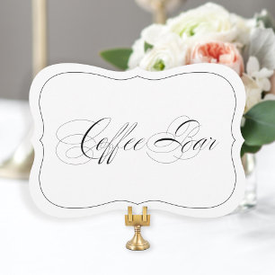 Elegant Wedding Bar Sign Coffee Bar Die Cut Border