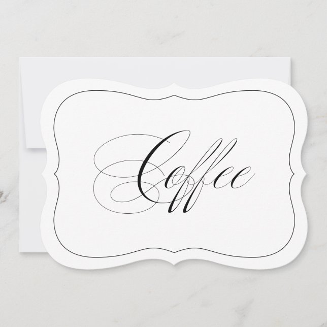 Elegant Wedding Bar Sign Coffee Die Cut Border (Front)