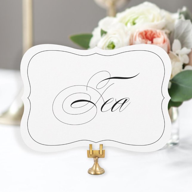 Elegant Wedding Bar Sign Tea Die Cut Border Invitation (Creator Uploaded)
