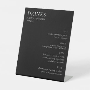 Elegant Wedding Bar Signature Drink Sign