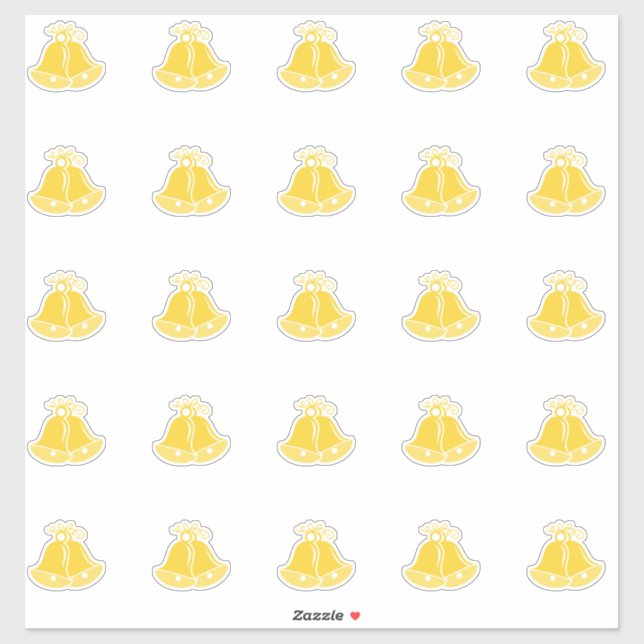 Elegant Wedding Bells Kiss-Cut Sticker (Sheet)
