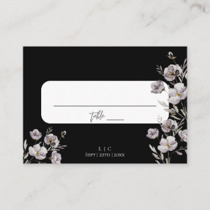 Elegant wedding black watercolor thank you place card