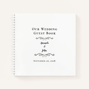 Elegant Wedding Black & White Budget Guest Book 