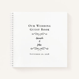 Elegant Wedding Black & White Budget Guest Book 