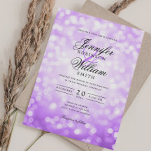 Elegant Wedding Bokeh Lights Romantic Purple
