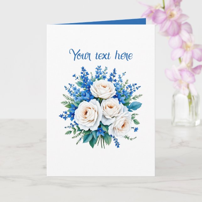 Elegant Wedding bouquet customisable  Card (Orchid)