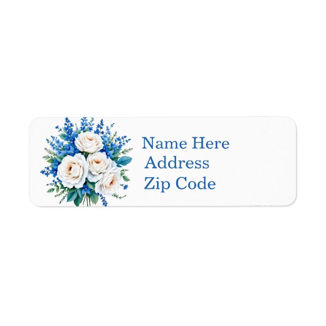 Elegant Wedding Bouquet customisable  Return Address Label (Front)