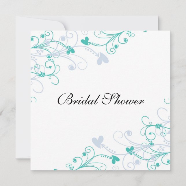 Elegant Wedding Bridal Shower Invitations (Front)