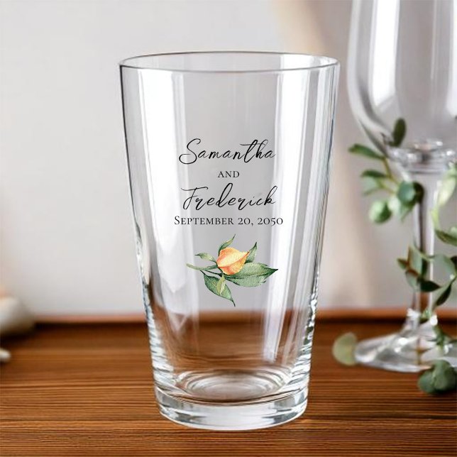 Elegant Wedding Bride and Groom Personalised Glass (Custom wedding wine glass)