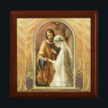 Elegant Wedding Bride and Groom Religious  Gift Box<br><div class="desc">Beautiful traditional Catholic image of the Blessed Virgin Mary and St. Joseph on their wedding day.</div>