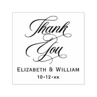 Elegant Wedding Bride Groom Date Thank You #2