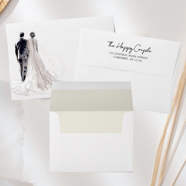Elegant Wedding Bride & Groom Envelope (Creator Uploaded)