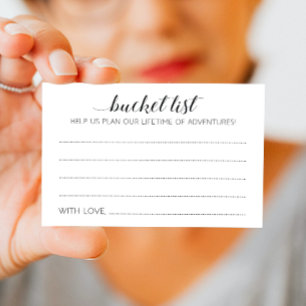 Elegant Wedding Bucket List Advice Cards