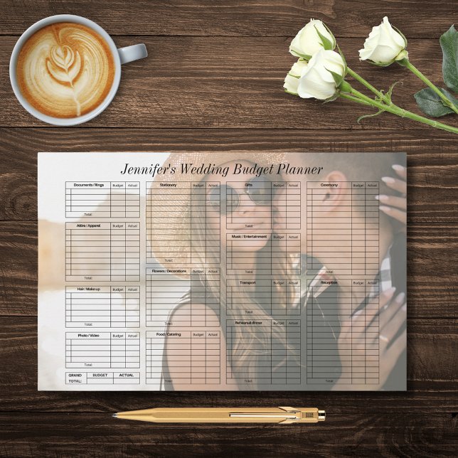 elegant wedding budget planner photo stationery (Creator Uploaded)