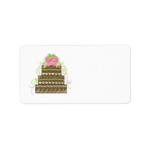 Elegant Wedding Cake Label
