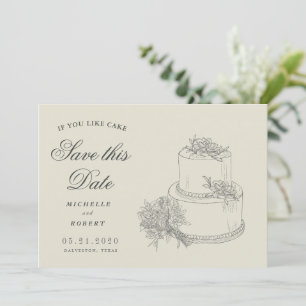 Elegant Wedding Cake Photo Save The Date Invitation
