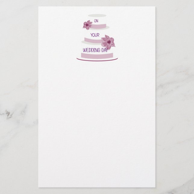 Elegant Wedding Cake Stationery (Front)
